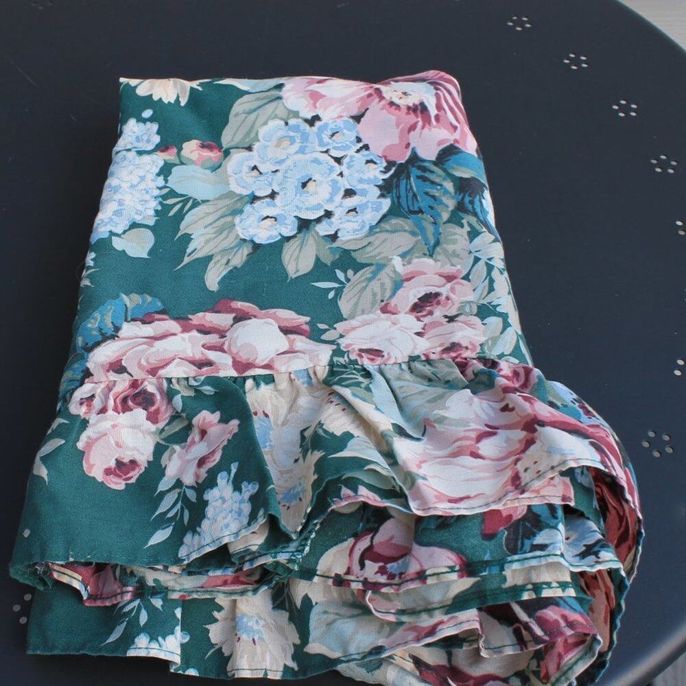 Crown Crafts Vintage 80's Set of 2 Pillow Shams Courtney Floral Ruffle Detailing